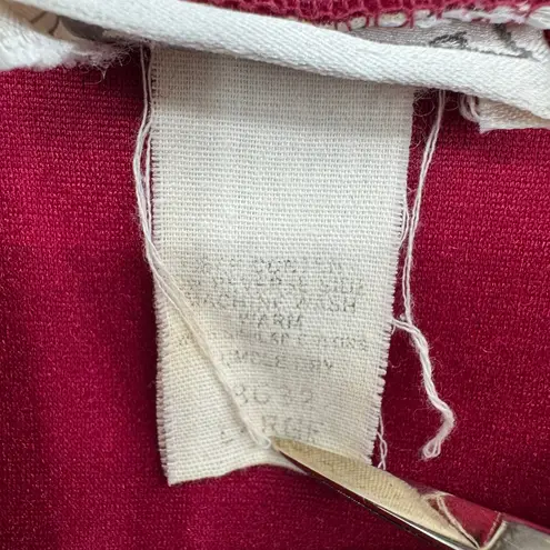 Vintage 80s Burgundy Bath Robe Open Front Tie Waist Union Made in the USA Large Red