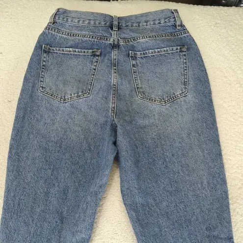 PacSun  High-rise Straight Leg Jeans Distressed Cotton Rigid Denim Women's 29 Mom