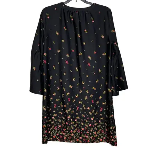 Old Navy  Dress‎ Size Small Black With Roses Womens Flared Sleeves Polyester - Image 6