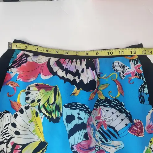 Blue Butterfly Print Sheee Overlay Skirt Size undefined