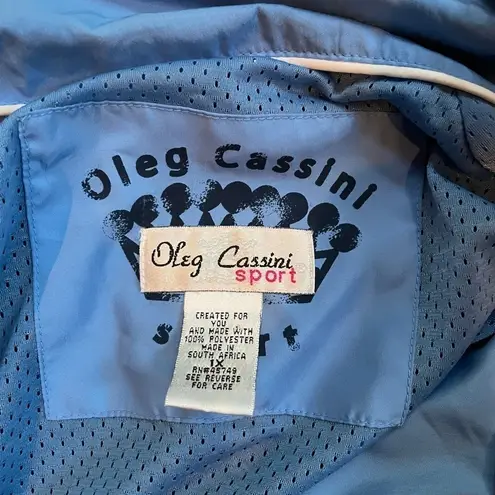 Oleg Cassini Sport Full Zip Track‎ Jacket Blue 1X