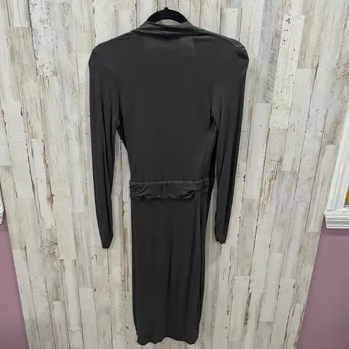 All Saints Nova Gray True Wrap Dress Knee Length Womens Size 0 *FLAW