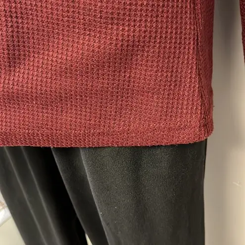 Unbranded Brick Red Pullover Long Sleeve Thermal Crew Neck Shirt