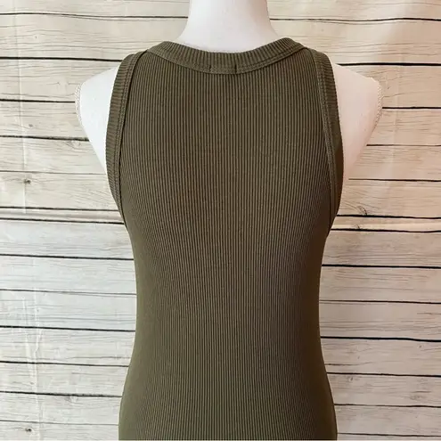 MONROW Scoopneck Tank Dress in Hunter Size Large Green