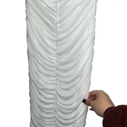 Michael Costello NEW NWT X Revolve Hilary Ruched Gown In Ivory - Image 5