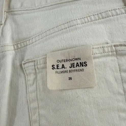 Outerknown S.E.A. Fillmore Boyfriend Jeans SZ 27 NWT Salt Organic Cotton Stretch
