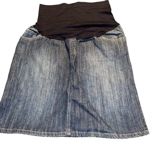 Liz Lange Maternity Denim Skirt women’s Size Small Maternity Belly Band