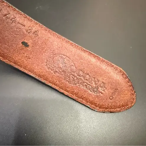 NOCONA Genuine Leather Beaded Bone & Conch Western Bohemian Belt NO BUCKLE Brown