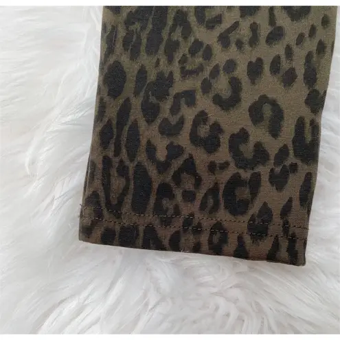 Carmen Marc Valvo NWT Olive Leopard Print Leggings