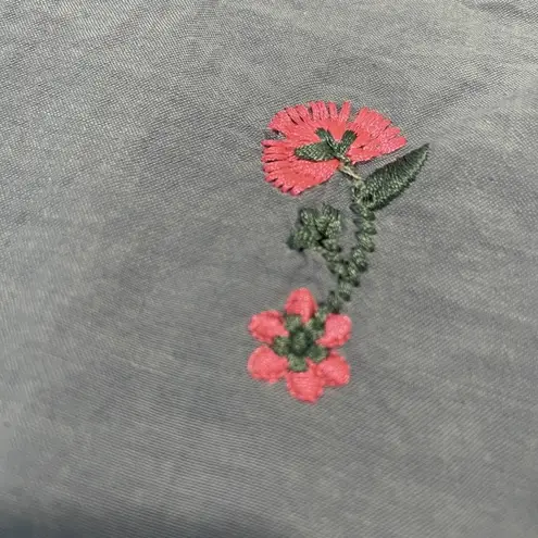 Velvet by Graham Spencer Martha neon floral embroidered blouse XS TB 4707 Blue