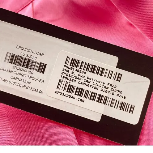 Ena Pelly Lillian Cupro Pleated Wide Leg Trousers Pink Size undefined