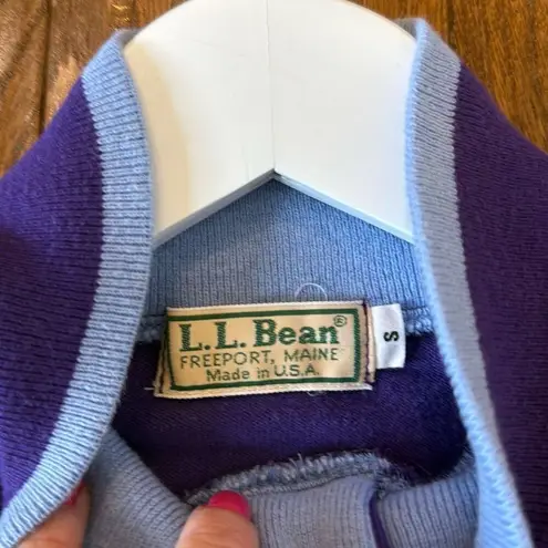 L.L. Beanāvintage purple striped rugby tunic pullover sml