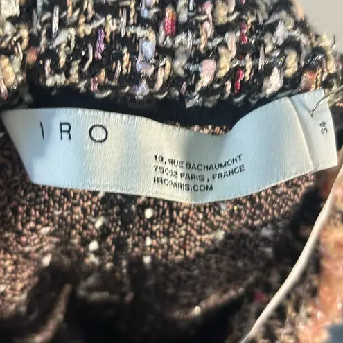 IRO NWT Paris tweed short sash high-waist, Vany frayed bouclé tweed.