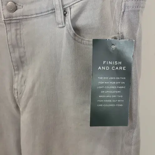 LRL women's size 14 block wash stretch raw hem cropped skinny jeans 35x27 35x25 Gray