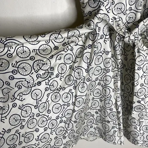 Ixia White & Black Bicycle Print Pinup Fit &Flare Mini Dress Size Large