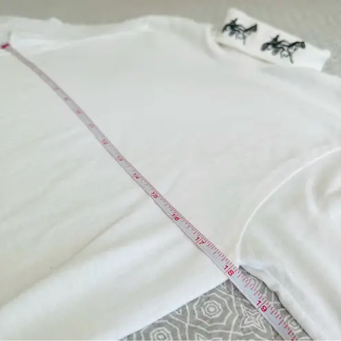 Augusta Sportswear Vintage Equestrian White Long Sleeve Turtleneck Shirt Horse M