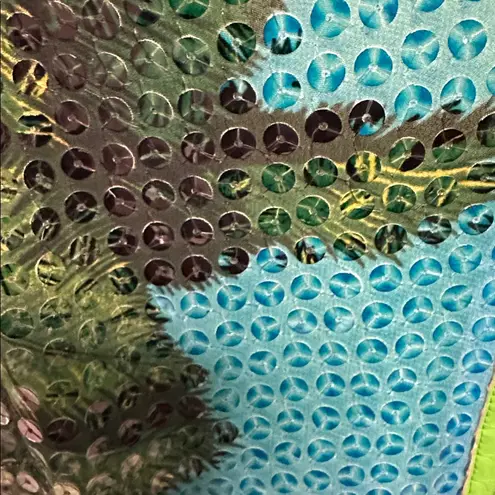 Versace  Dress Tropical Green and Blue Sleeveless Sequin Dress