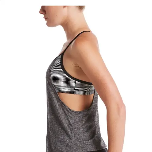 Nike New Women’s  Textured Striped Layered Tankini Swim Athletic Top