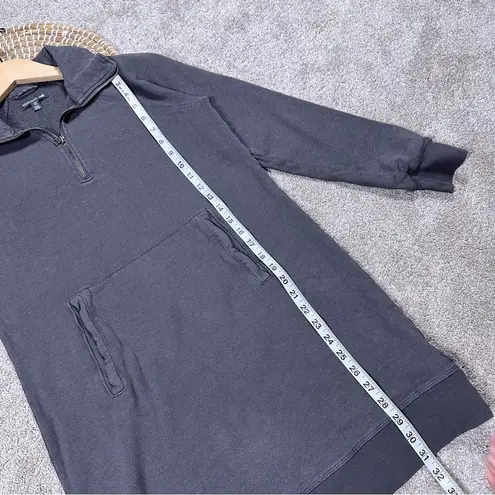 Toad&Co Hemp Organic Cotton Epiq 1/4 Zip Longsleeve Sweat Dress Outdoor Gray XS