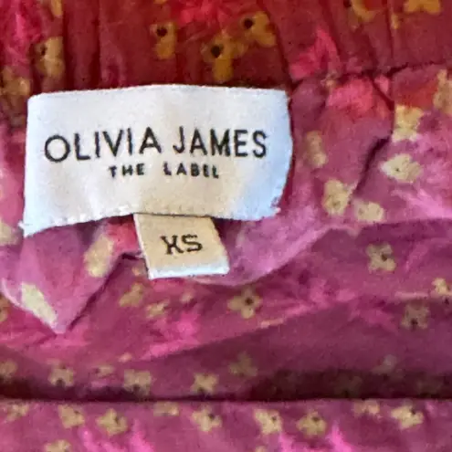 OLIVIA JAMES THE LABEL Midge Pants in pink Indian floral blockprint XS Pink