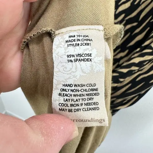 Soft Surroundings Large Maxi DressTigris Black Tan Animal Print Stretch Jersey