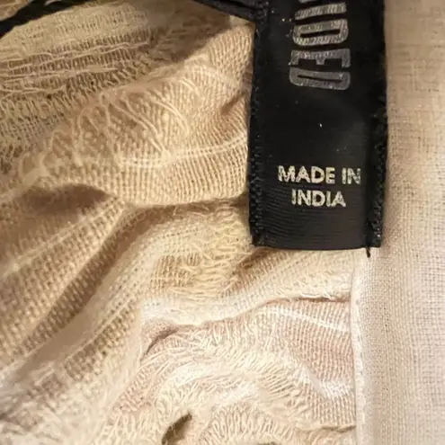 Missguided 100% algodon women embroidered peasant lvory top size 4