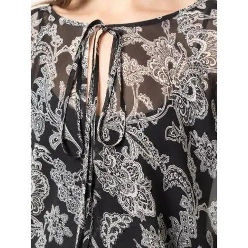 💕NILI LOTAN💕 Acadia Silk Blouse ~ Black Paisley Size XS
