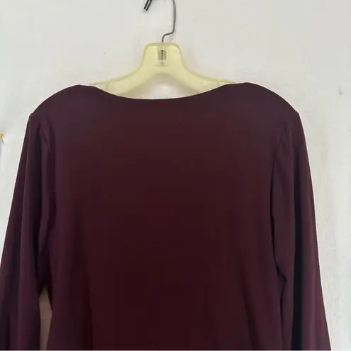 Old Navy Square Neck Long Sleeve Bodysuit XL Maroon