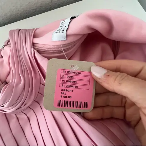 Mac Duggal NWT 26992 Halter Pleated Maxi Dress in Pink