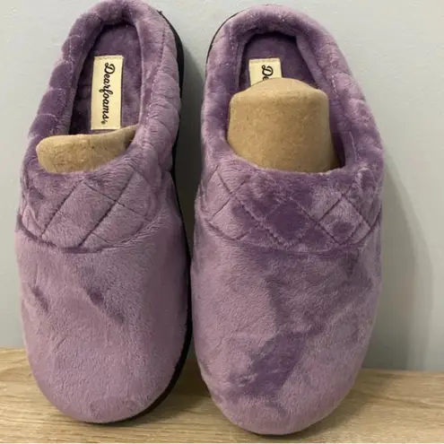 Dearfoams Women's Memory Foam Indoor Outdoor Darcy Velour Clog House Slippers