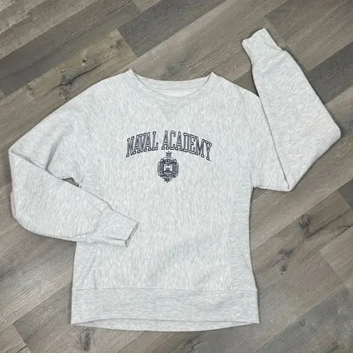 Pro Edge Campus Naval Academy Reverse Weave Sweatshirt Light Grey Medium Gray