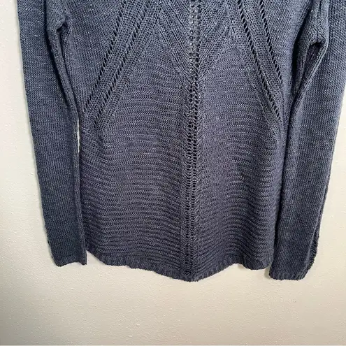 Scoop Neck Sweater Loose Knit Beachy Blue Green Size M