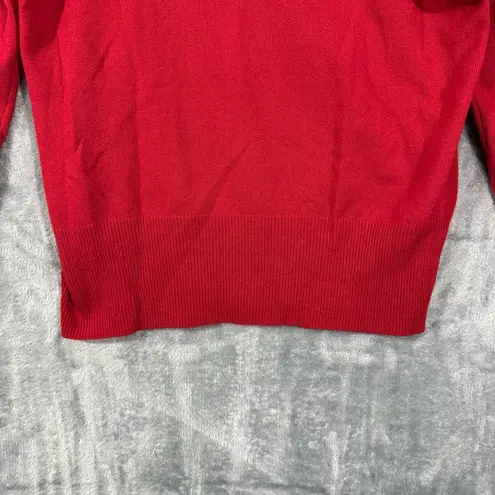 Vintage Sonia Rykiel Knits Square Cutout Neckline Red Wool Blend Sweater Size M