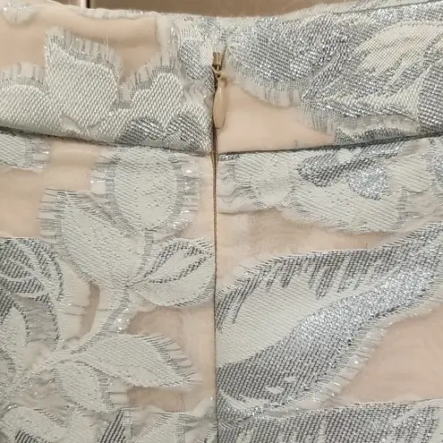 St. John ππ Formal High Waisted Jacquard Floral Embroidered Ball Skirt 12 NWOT