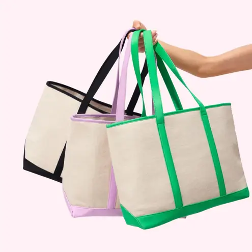 Stoney Clover Lane NWT Canvas & Nylon Shopper Tote in Avocado