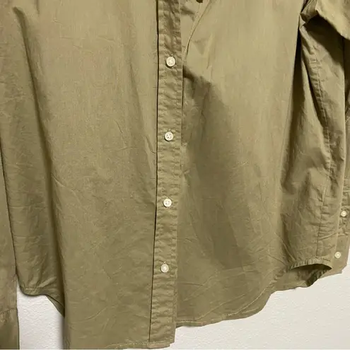 Everlane  Khaki Colored 100% Cotton Button Front Blouse