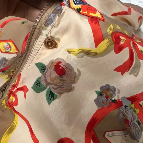 Vintage Details Sportswear Womens Silk w/pockets Zip Up Bomber Jacket S Flawed