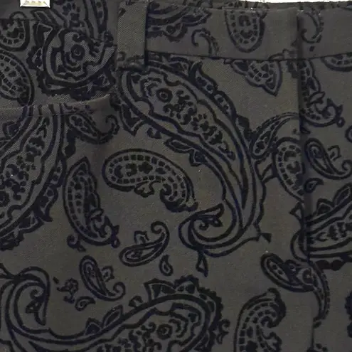 Peck & Peck Brocade Embossed Velvet Jacquard Weave Pants Size 4P Dark Goth