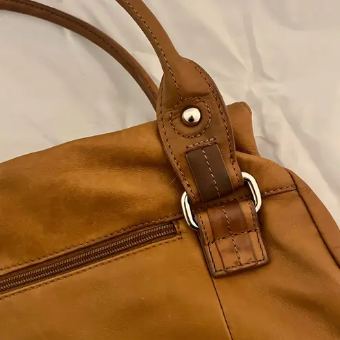 Tignanello Brown Leather Hobo Shoulder Bag, EUC
