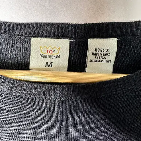 Todd Oldham Rare Vintage TO2 Black 100% Silk Sequin Unique Light Sweater Medium