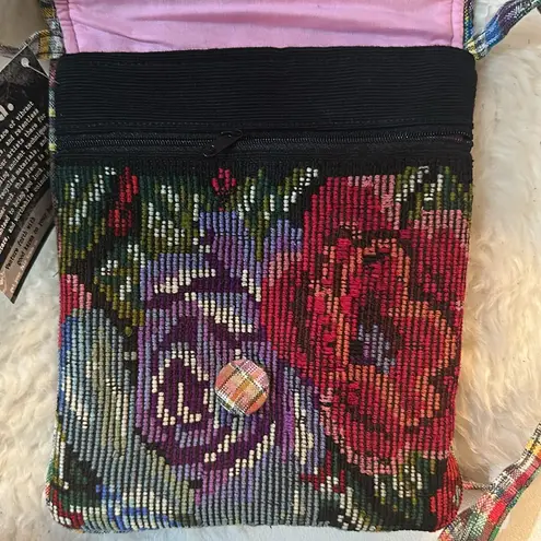 Unique Batik Embroidered Floral Crossbody Bag Red