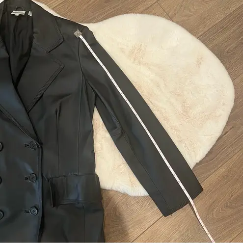 Y2K Newport News Black Leather Jacket Size S