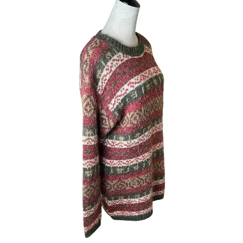 90s Vintage Mountain Lake Wool Blend Eclectic Grandpa Tunic Sweater Indie Sleaze Green Size M