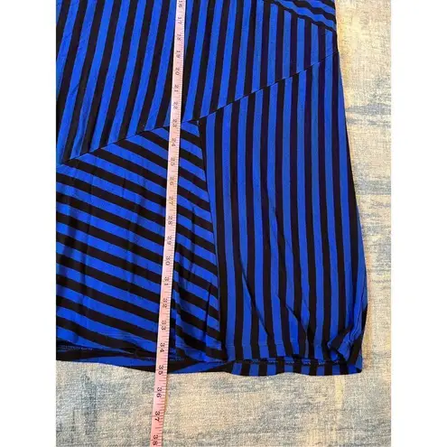 Apt. 9  Blue Black Asymmetrical Striped Maxi Skirt Petite Small