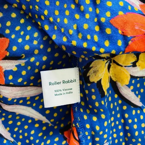Roller Rabbit NWT Blue Kori Floral Nyana Tropical Rolled Up Sleeve Shirt Sz S - Image 11