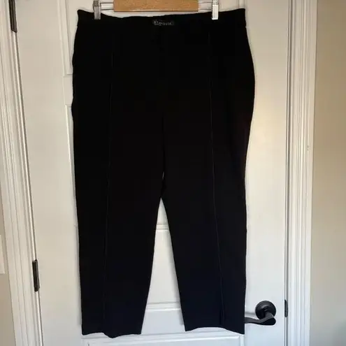 Eloquii Women's Front Stripe Textured Black Skinny Dress Pants Size 18 Short