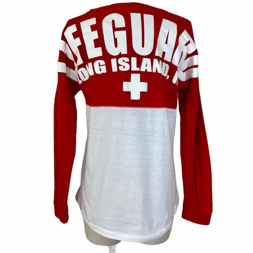 Lifeguard baseball jersey tee red white New York graphic Unisex size small