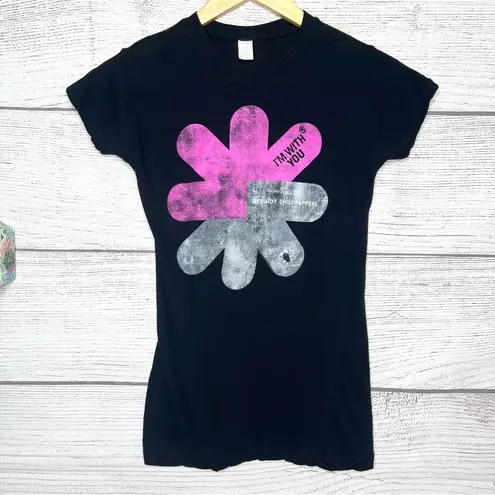 Red Hot Chili Peppers Black & Pink Fitted Band Tee “I’m with You” Size Large