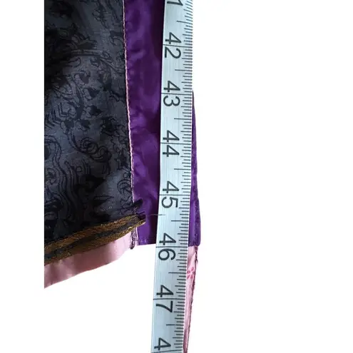 Vintage Pink & Purple 2 Layered Wrap Around Skirt With Black Lace Trim OS READ Size undefined