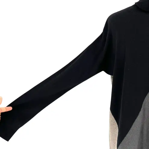 margaret o'leary Cashmere Turtleneck Sweater Dress Black Gray Size Medium
